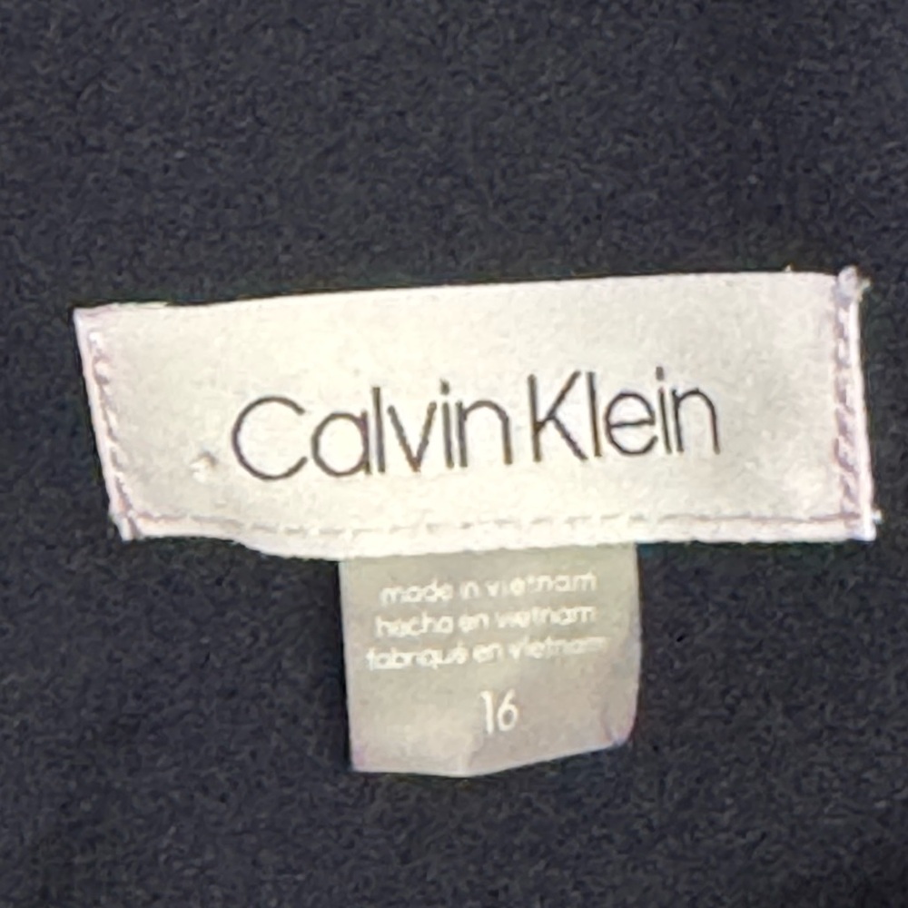 Calvin Klein Navy Blue Indigo Business Office Knee-Length Tulip-Sleeve Dress - Picture 6 of 8